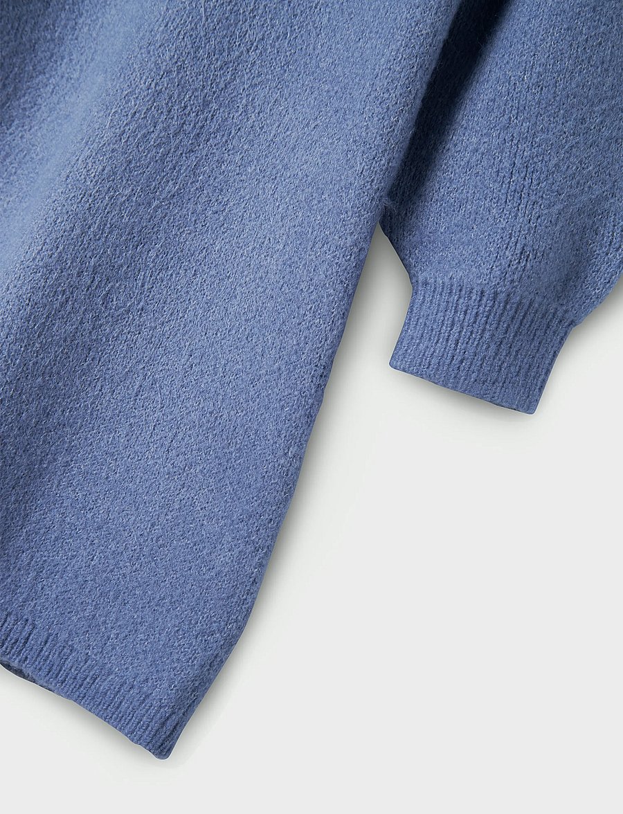 name it - NKFOMARIAN LS KNIT DRESS - langärmelige freizeitkleider - blue ice - 4