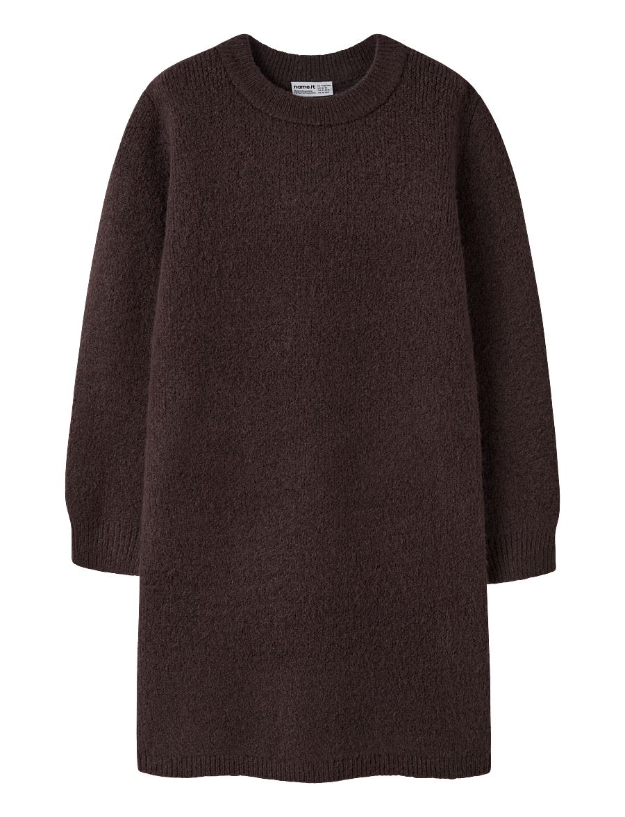 name it - NKFOMARIAN LS KNIT DRESS - langærmede hverdagskjoler - chocolate plum - 0