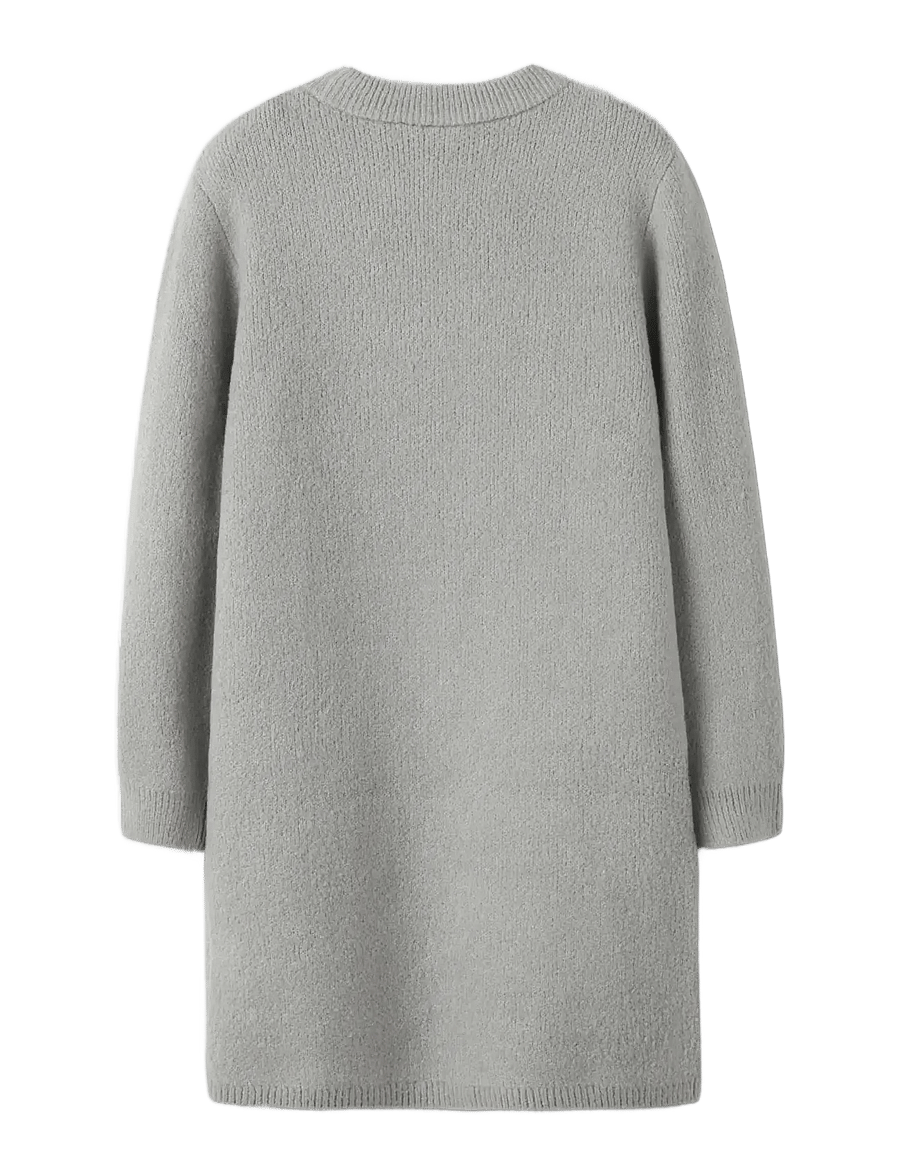 name it - NKFOMARIAN LS KNIT DRESS - langärmelige freizeitkleider - grey melange - 2