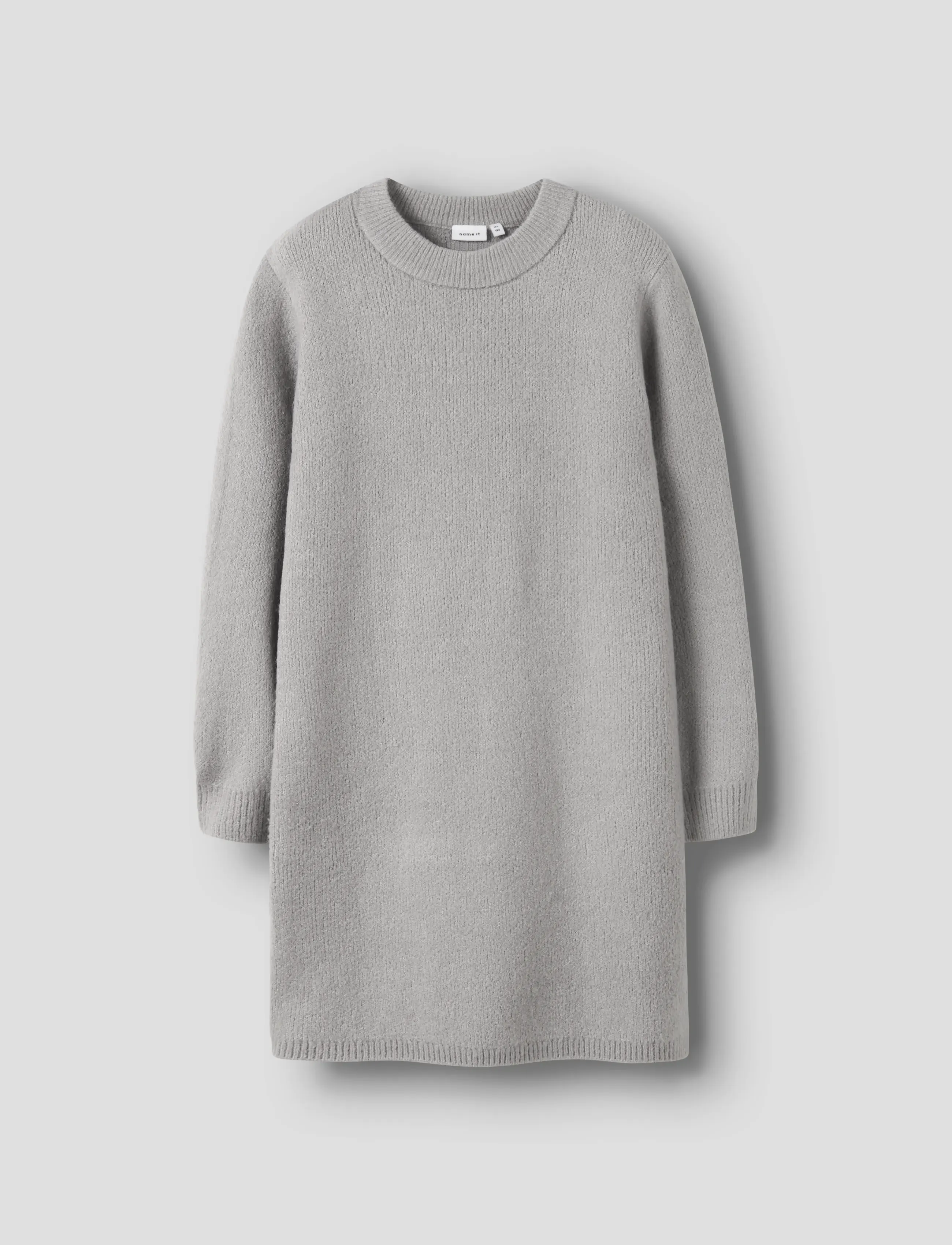 name it Nkfomarian Ls Knit Dress, 140, Grey, Fritidskjoler > Fritidskjoler Med Lange Ærmer, Børn