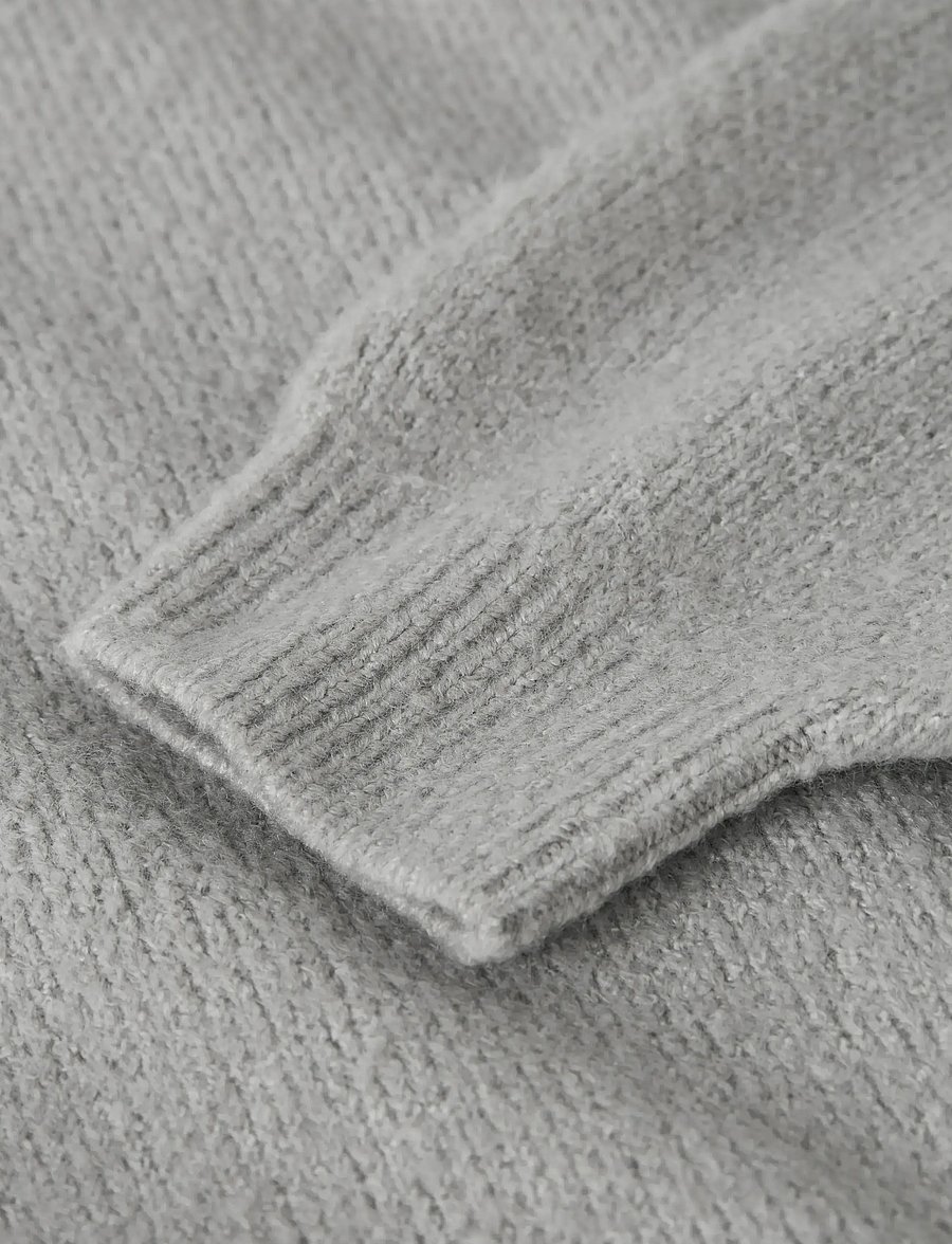 name it - NKFOMARIAN LS KNIT DRESS - langärmelige freizeitkleider - grey melange - 4