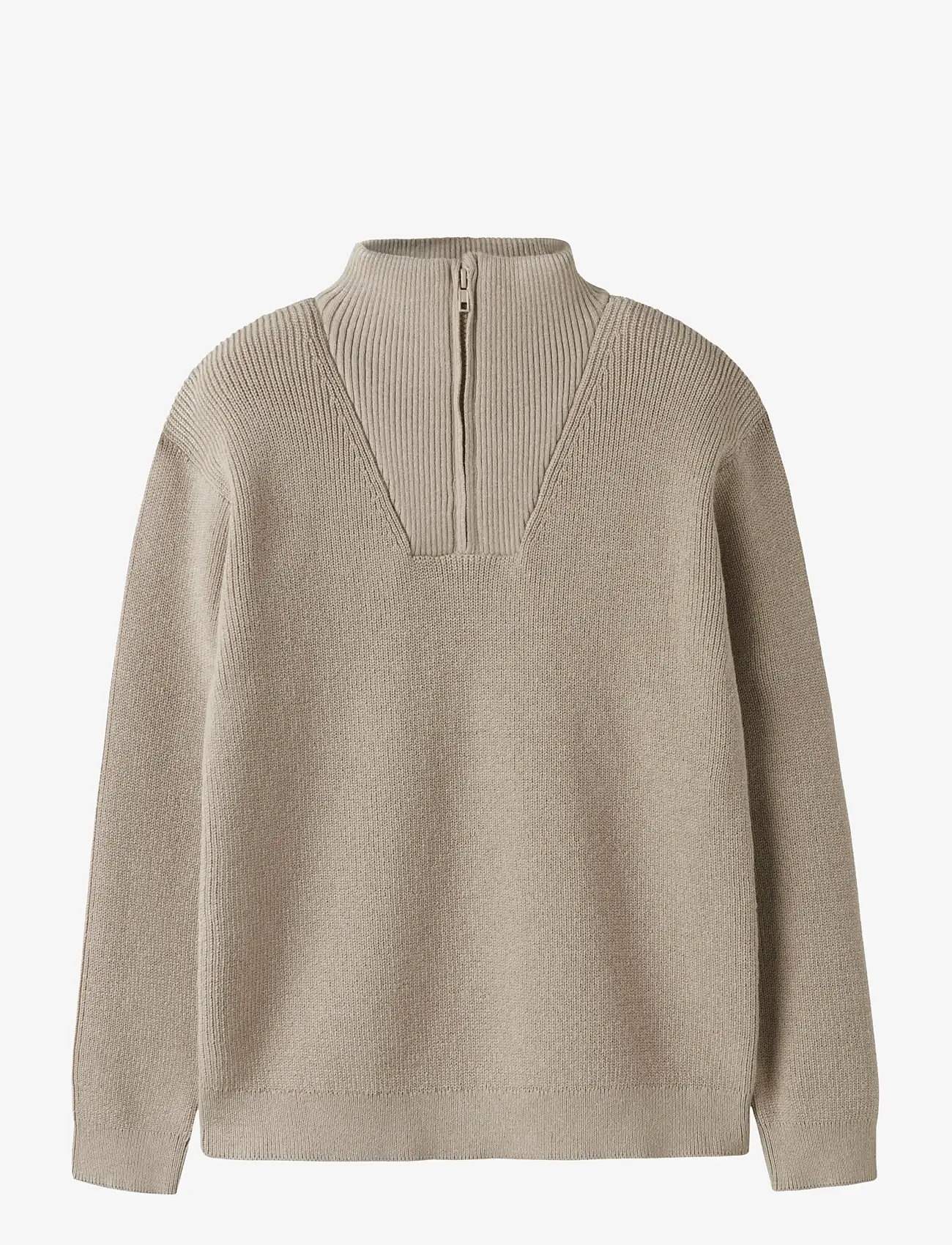 name it - NKMNESOLLE LS KNIT NOOS - jumpers - island fossil - 0