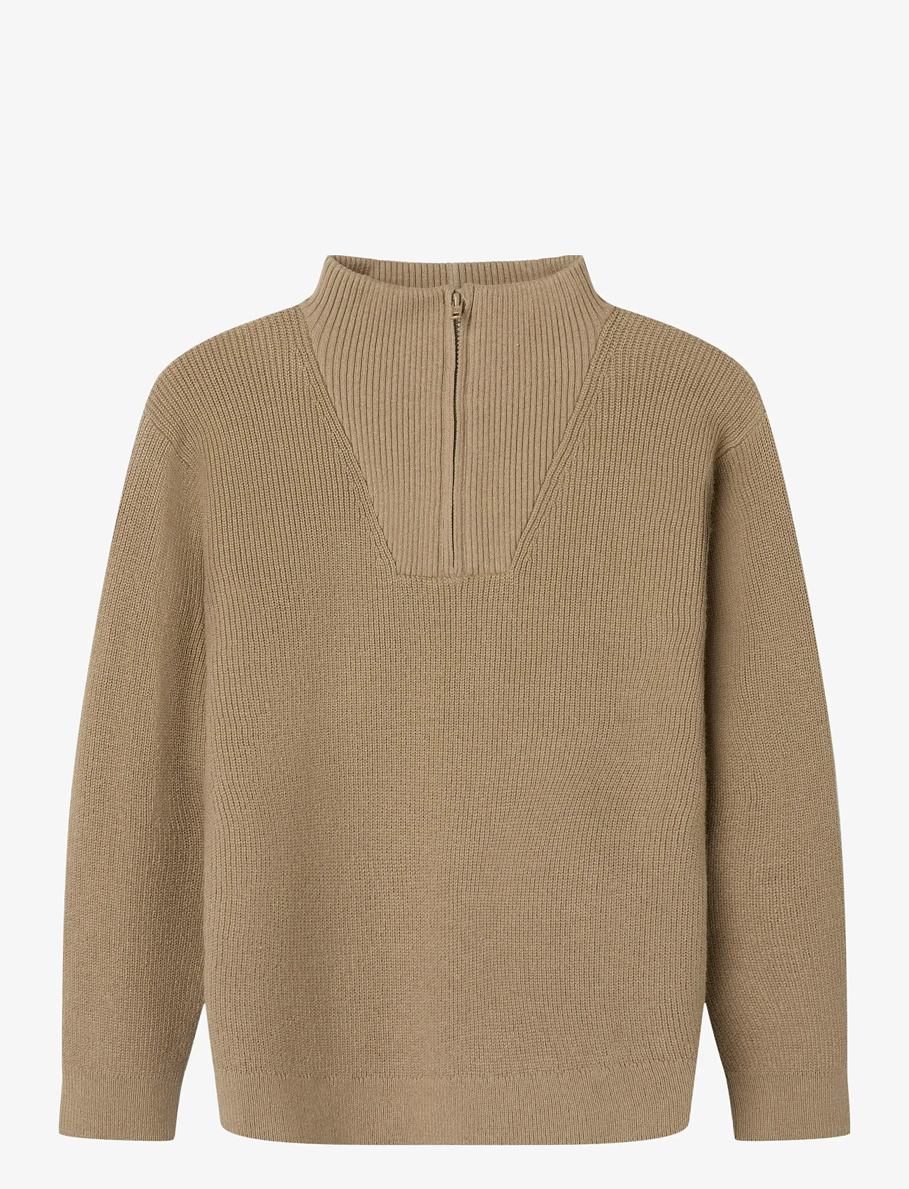 name it - NKMNESOLLE LS KNIT NOOS - efterårstøj - weathered teak - 1