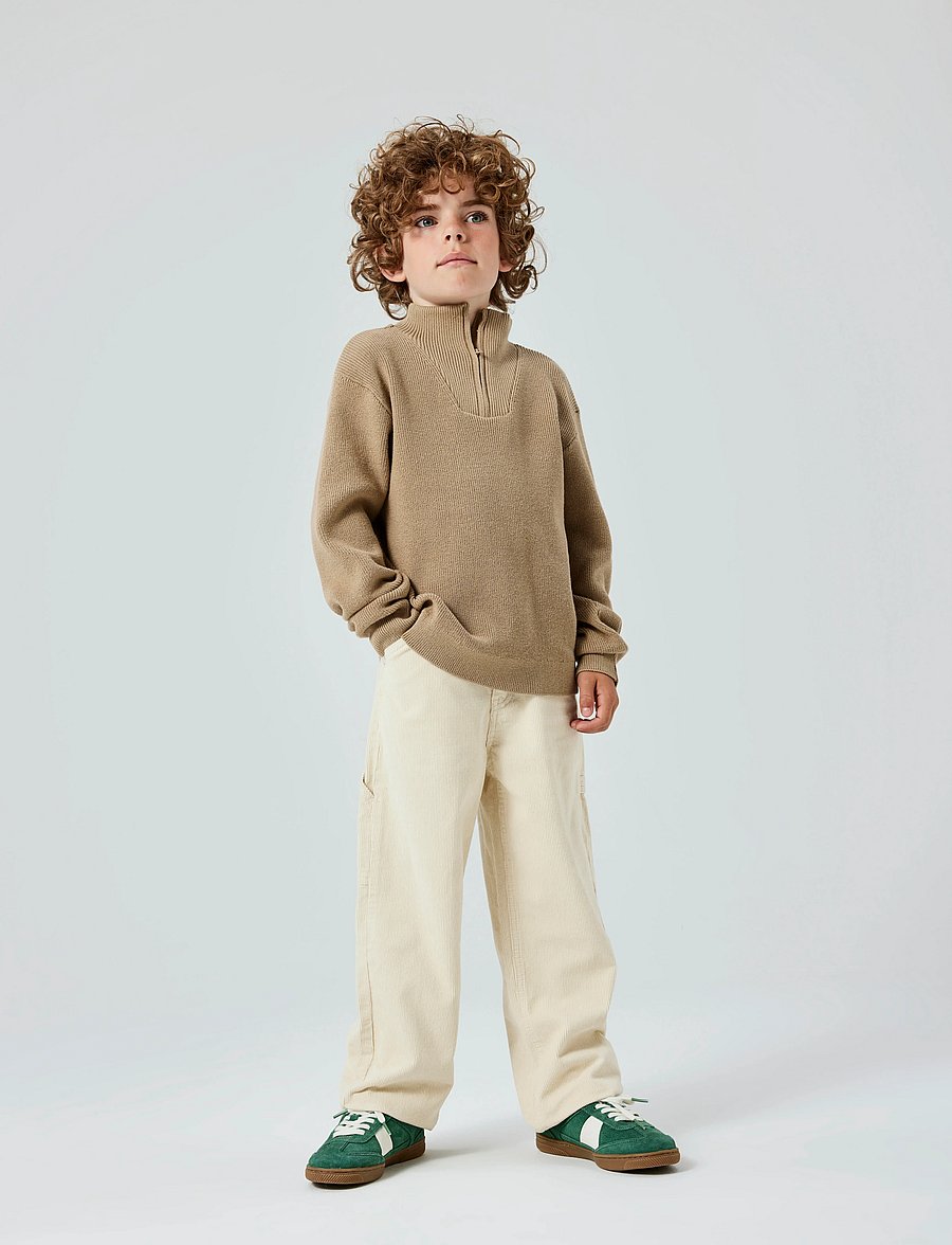 name it - NKMNESOLLE LS KNIT NOOS - stickade tröjor - weathered teak - 0