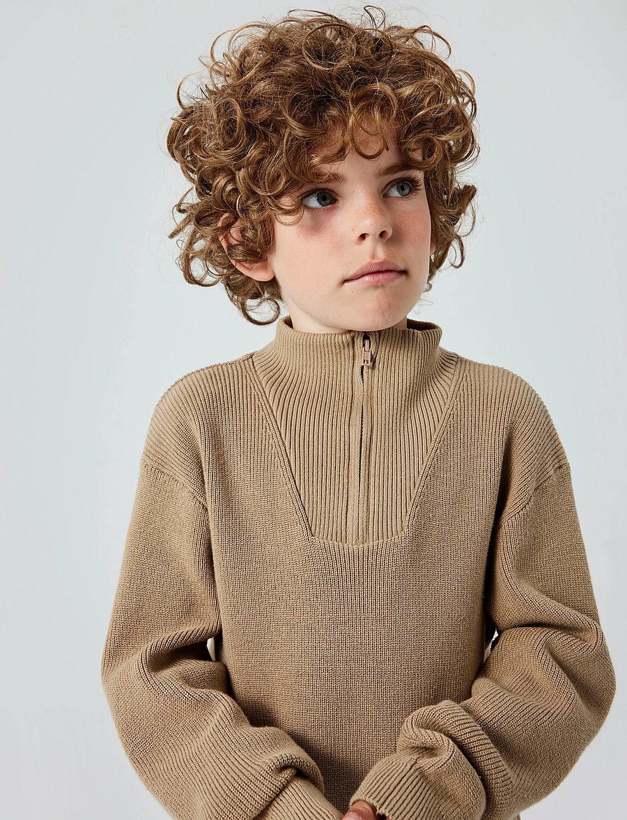 name it - NKMNESOLLE LS KNIT NOOS - stickade tröjor - weathered teak - 5