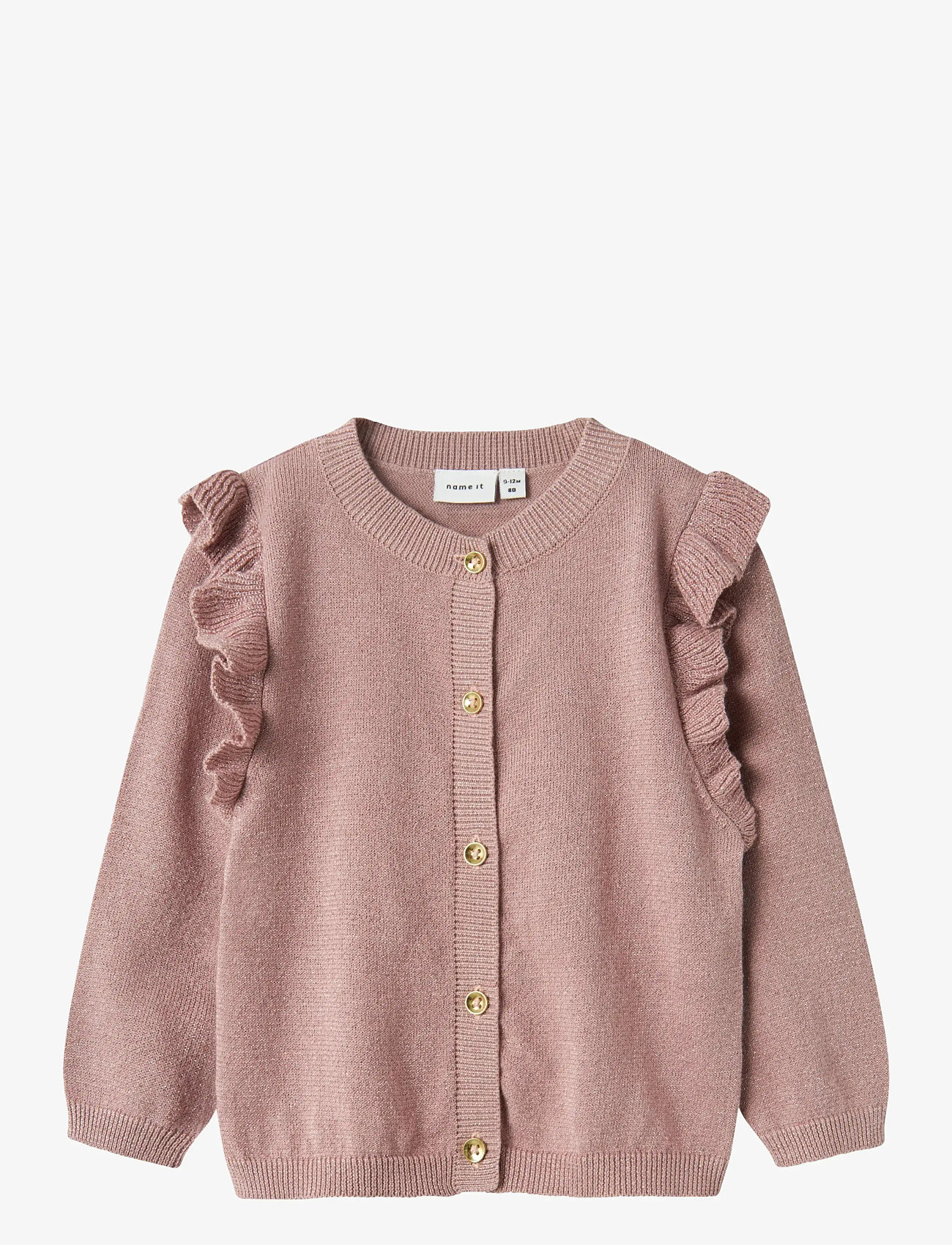 name it - NMFABINNE LS KNIT CARD NOOS - cardigans - deauville mauve - 0