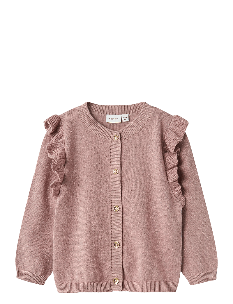 name it - NMFABINNE LS KNIT CARD NOOS - cardigans - deauville mauve - 0
