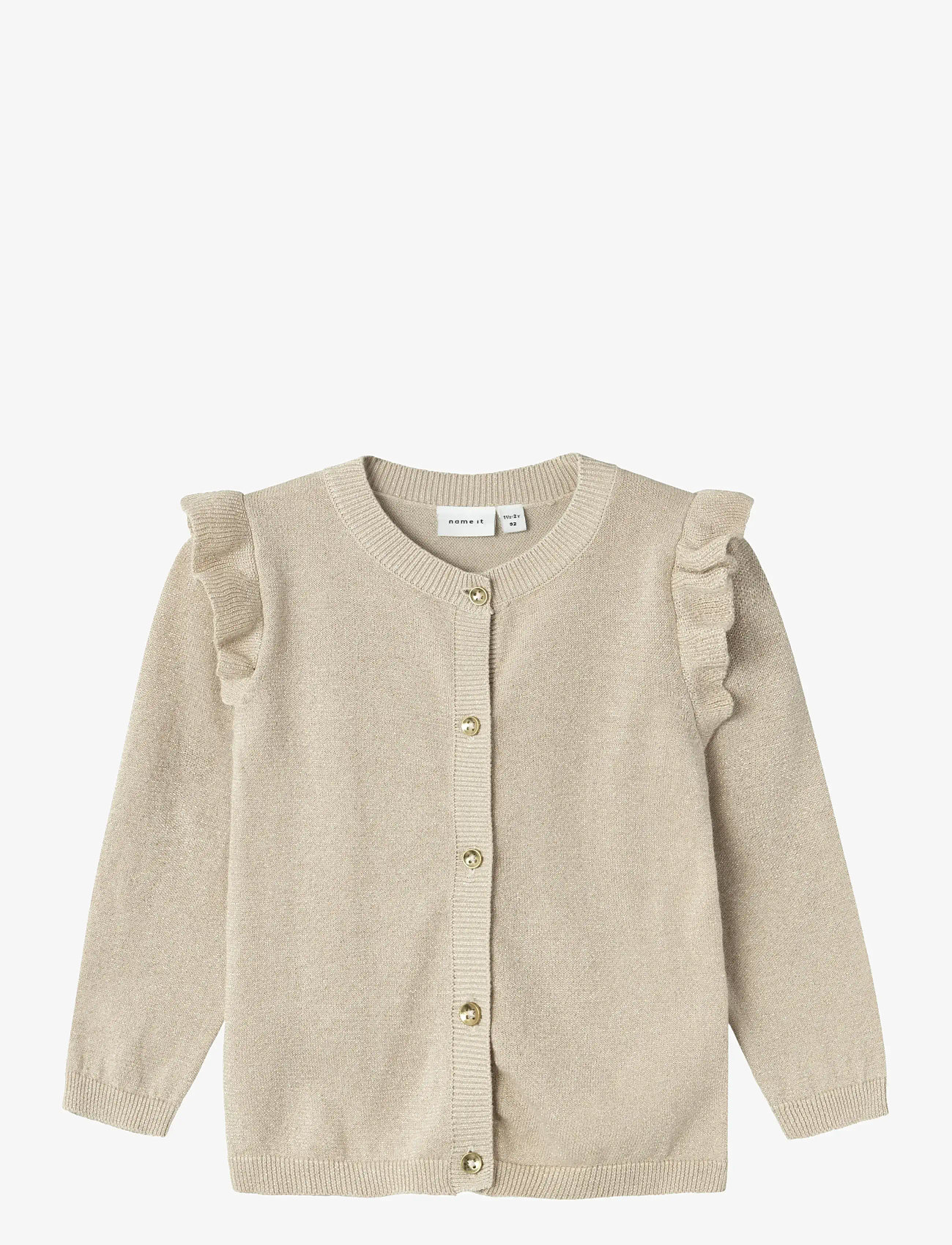 name it - NMFABINNE LS KNIT CARD NOOS - cardigans - peyote - 1
