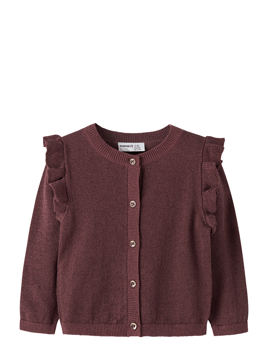 name it - NMFABINNE LS KNIT CARD NOOS - cardigans - wild ginger - 0