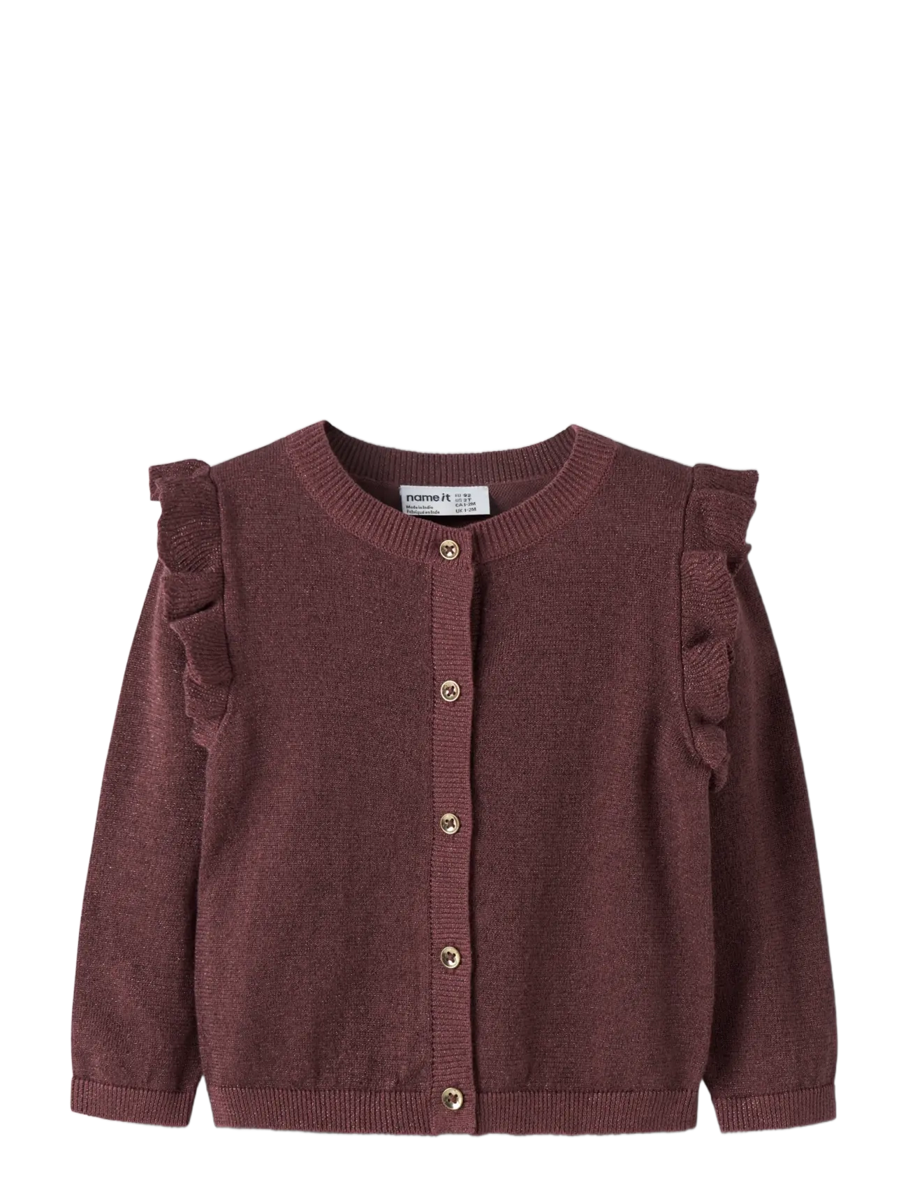 name it - NMFABINNE LS KNIT CARD NOOS - cardigans - wild ginger - 2