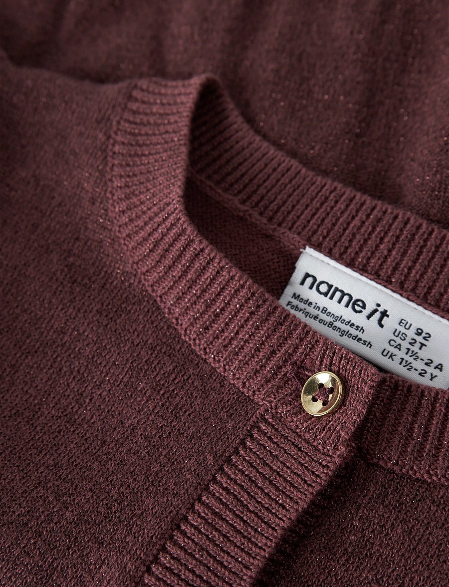 name it - NMFABINNE LS KNIT CARD NOOS - cardigans - wild ginger - 3