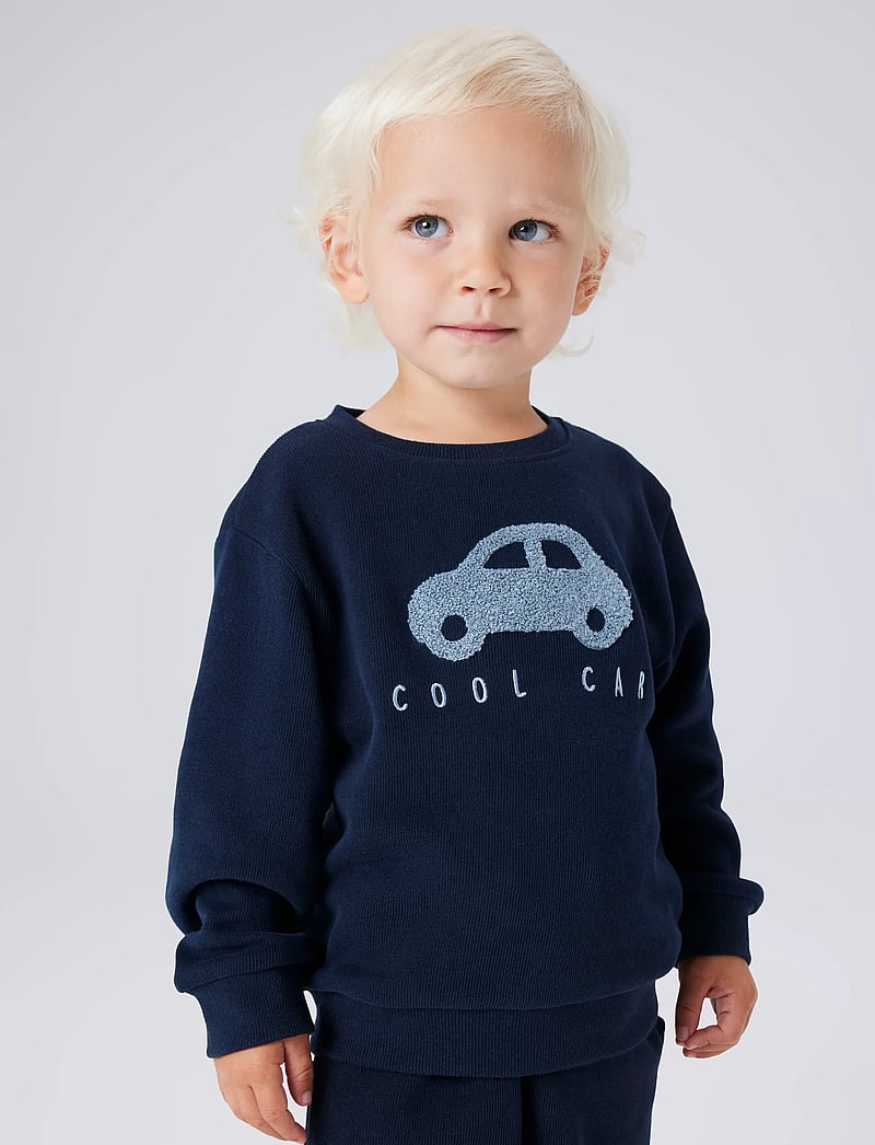 name it - NMMOBEAR NREG SWEAT UNB NOOS - sweatshirts - dark sapphire - 0