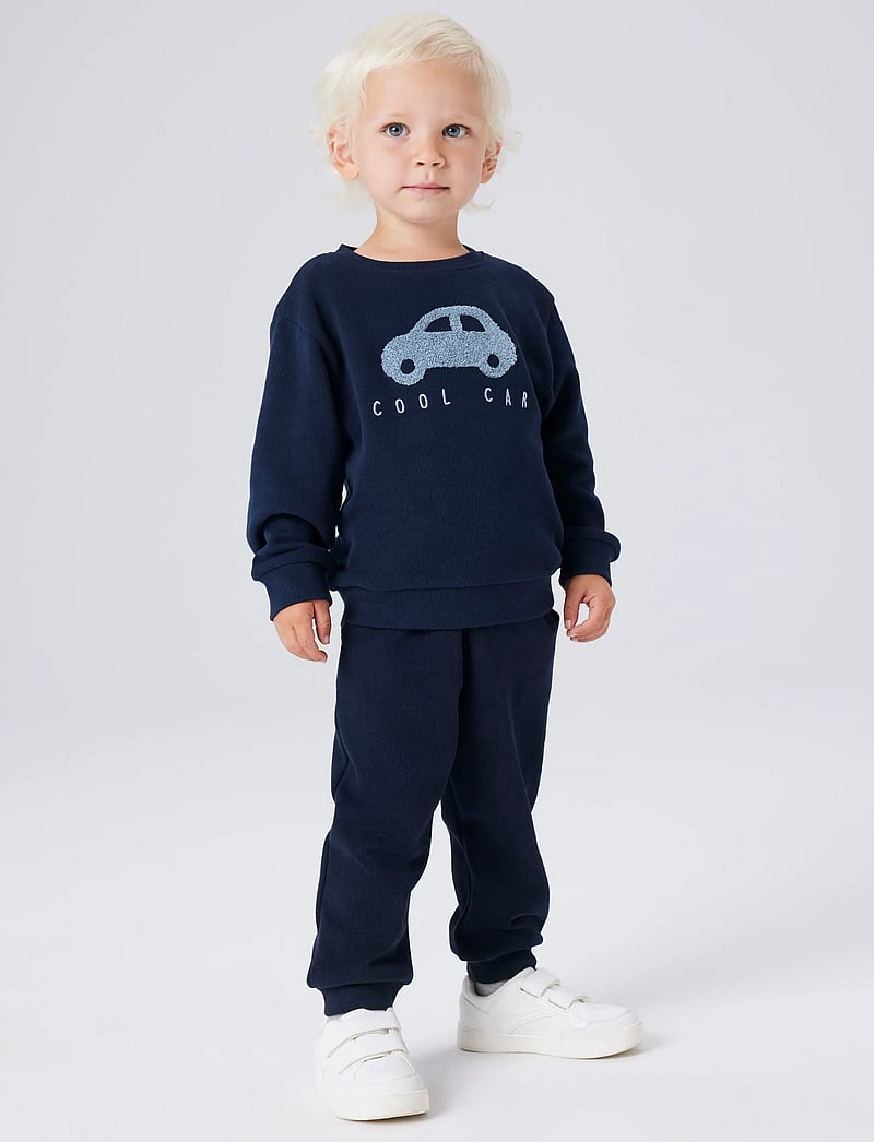 name it - NMMOBEAR NREG SWEAT PANT UNB NOOS - sporta bikses - dark sapphire - 4
