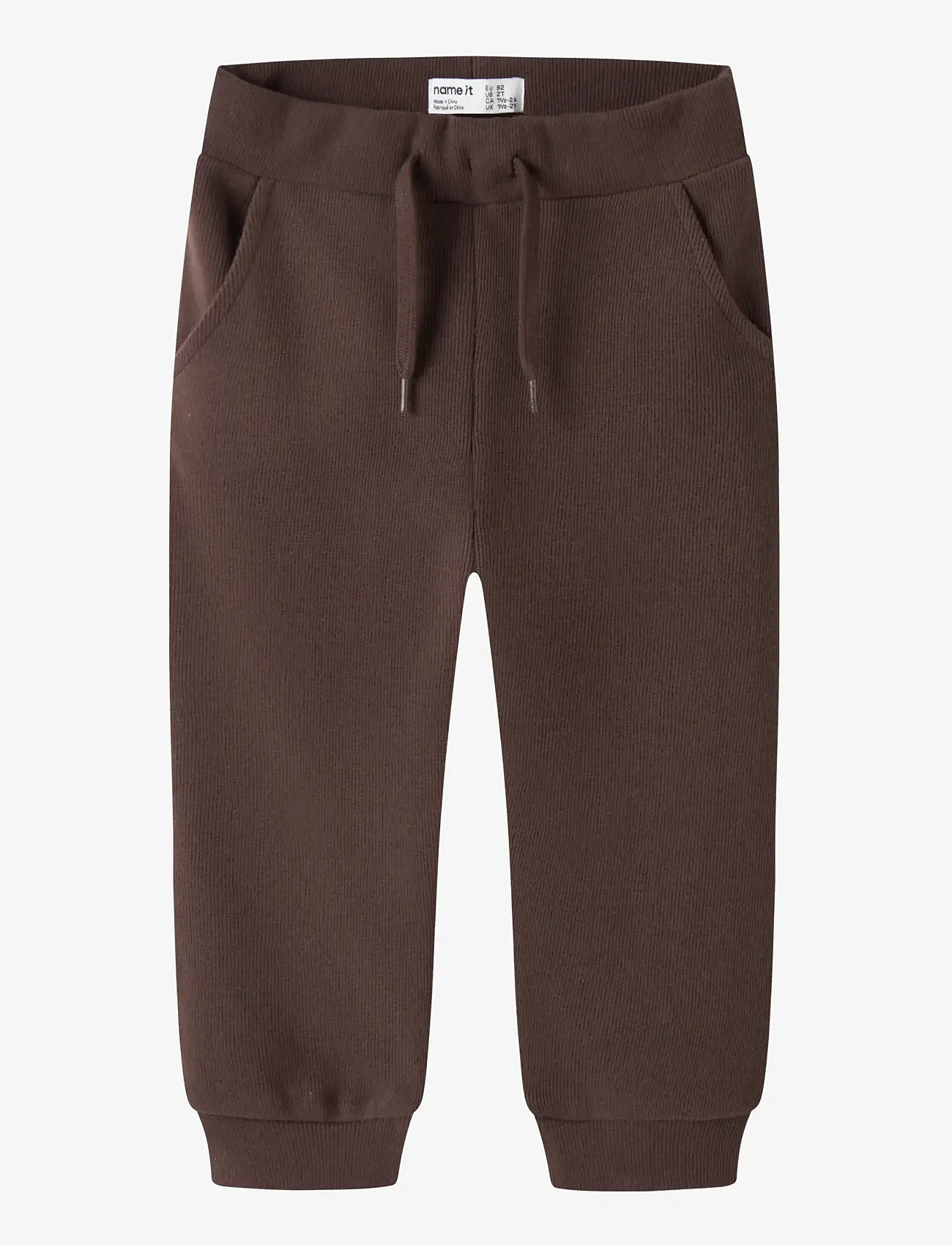 name it - NMMOBEAR NREG SWEAT PANT UNB NOOS - sweatpants - french roast - 0