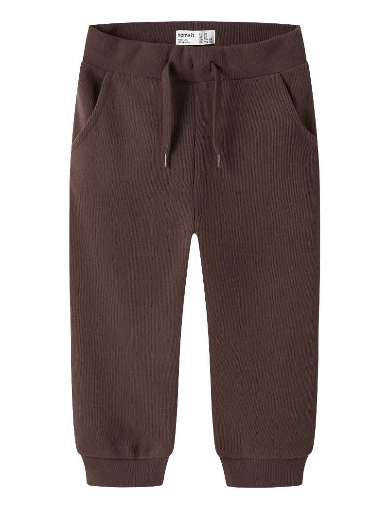 name it - NMMOBEAR NREG SWEAT PANT UNB NOOS - sweatpants - french roast - 0