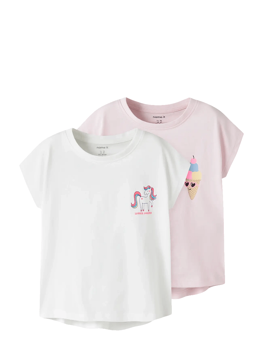 name it - NMFVARUTTI 2P CAPSL LOOSE TOP - kurzärmelige - bright white - 0