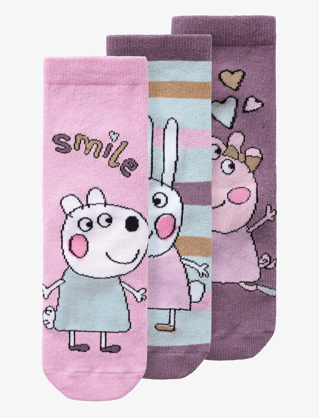name it - NMFAMINA PEPPAPIG 3P SOCK CPLG - pastel lavender - 0