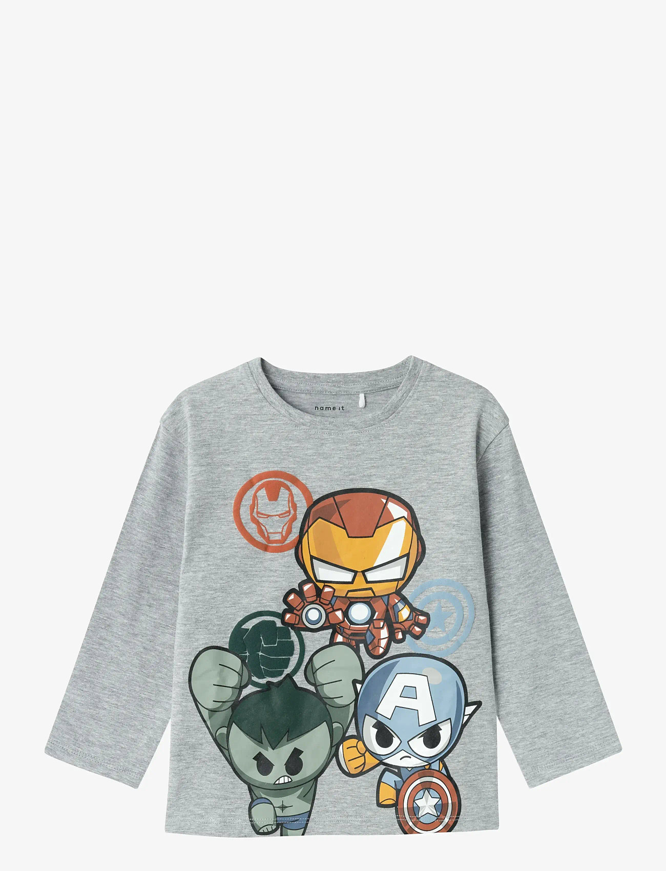 name it - NMMANAN MARVEL LS NREG TOP MAR - langärmelige - grey melange - 0
