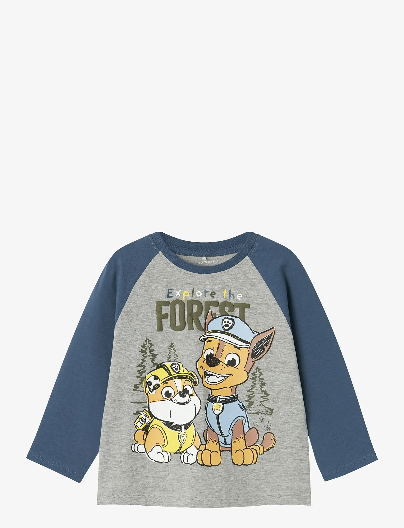 name it - NMMSENTE PAWPATROL LS NREG TOP CPLG - långärmade t-shirts - grey melange - 0