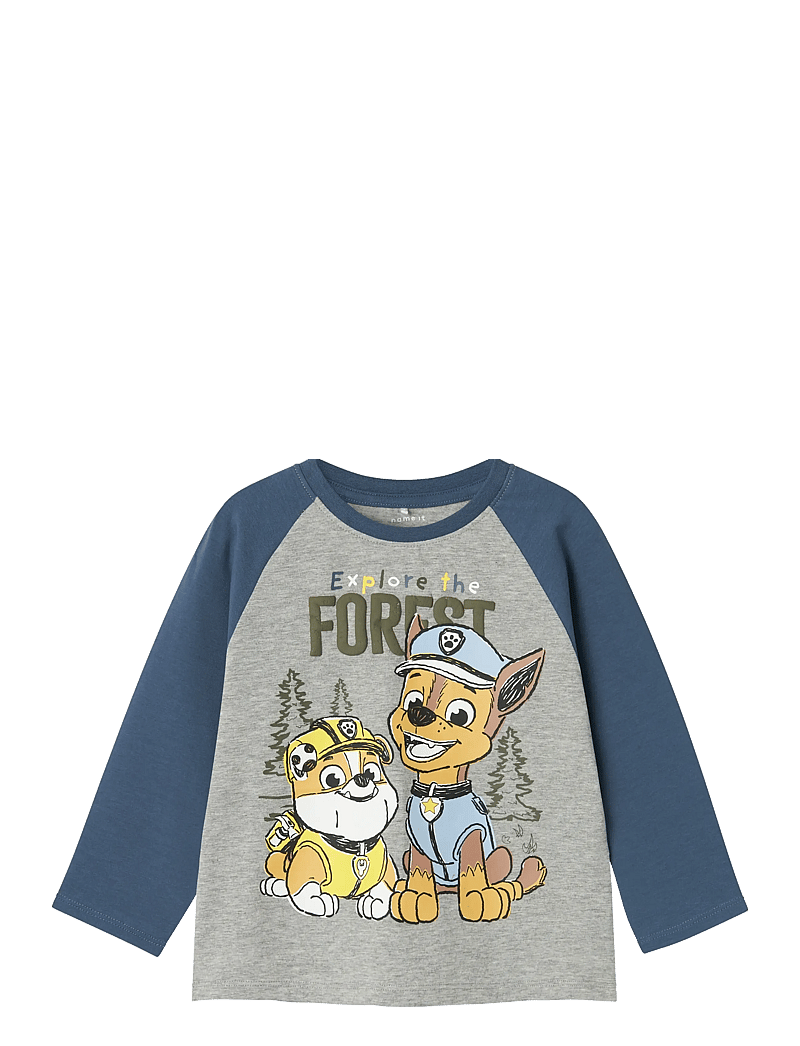 name it - NMMSENTE PAWPATROL LS NREG TOP CPLG - långärmade t-shirts - grey melange - 0