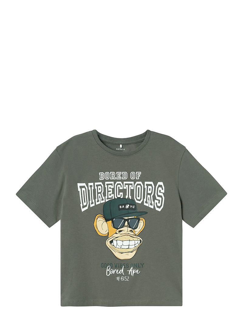 name it - NKMAROS BOREDOFD SS NREG TOP BOX SKY - kurzärmelige - tea leaf - 0