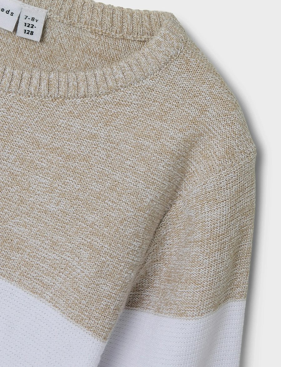 name it - NKMVOHAN LS KNIT - trøjer - island fossil - 2