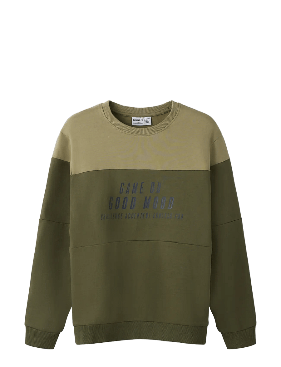 name it - NKMVEMIL LS NREG SWEAT BRU - olive night - 2