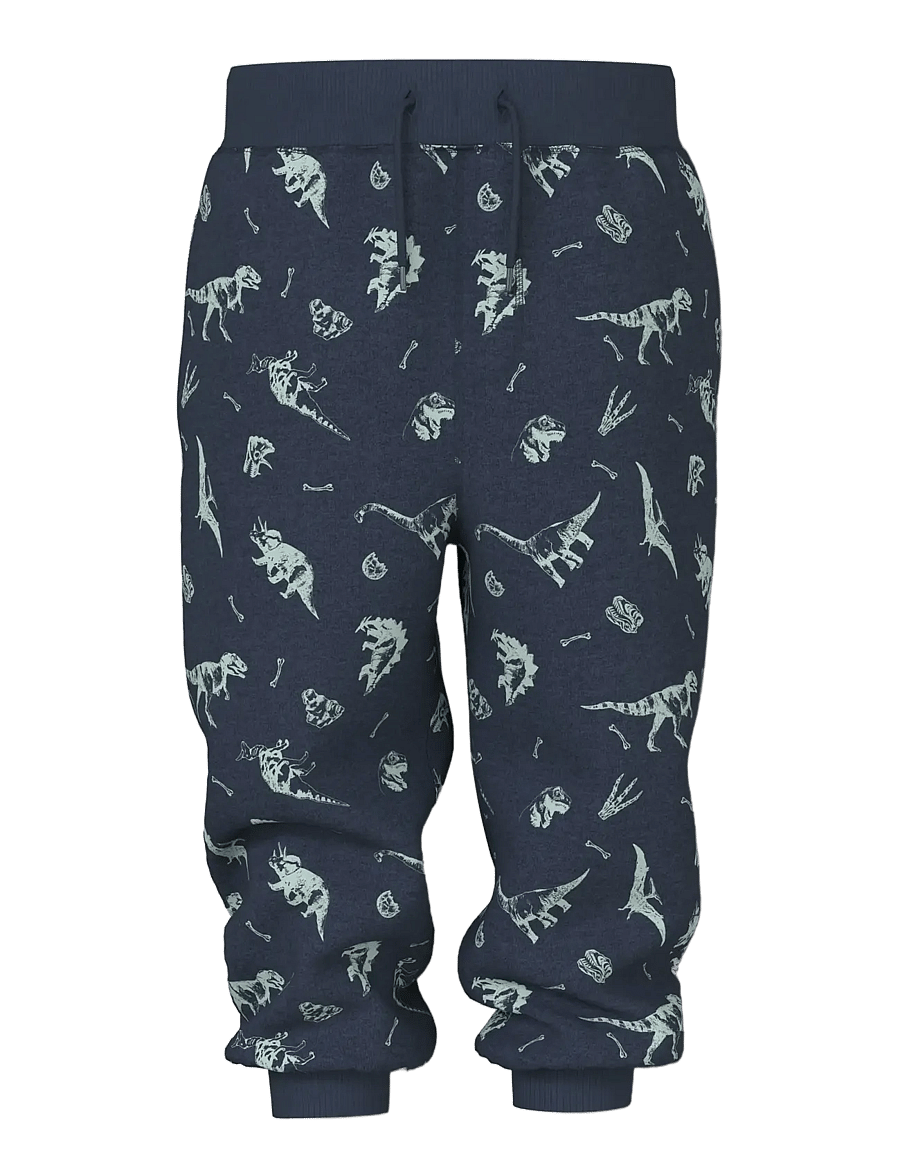 name it - NMMVIMO NREG AOP SWE PANT BRU - jogginghosen - navy blazer - 1