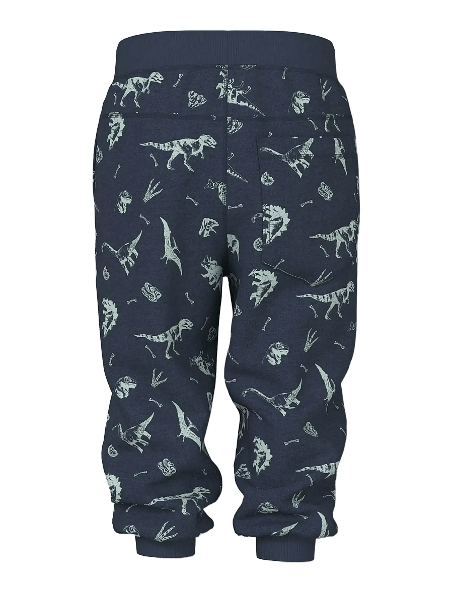 name it - NMMVIMO NREG AOP SWE PANT BRU - jogginghosen - navy blazer - 2