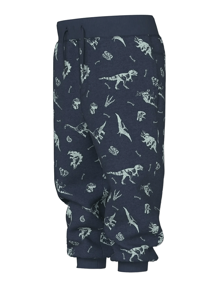 name it - NMMVIMO NREG AOP SWE PANT BRU - jogginghosen - navy blazer - 3