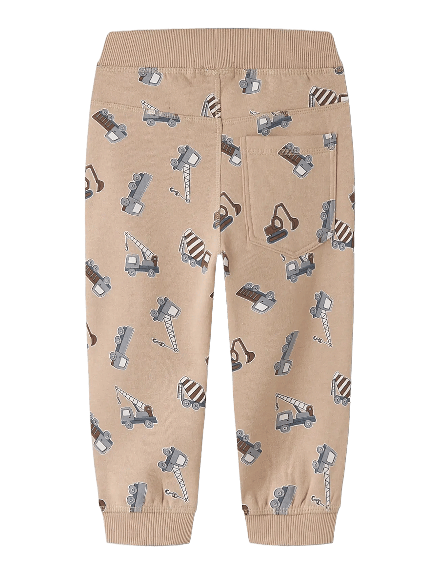 name it - NMMVIMO NREG AOP SWE PANT BRU - dressipüksid - sesame - 1
