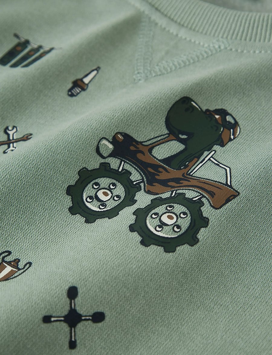 name it - NMMVIMO LS NREG AOP SWEAT BRU - sweatshirts - jadeite - 0