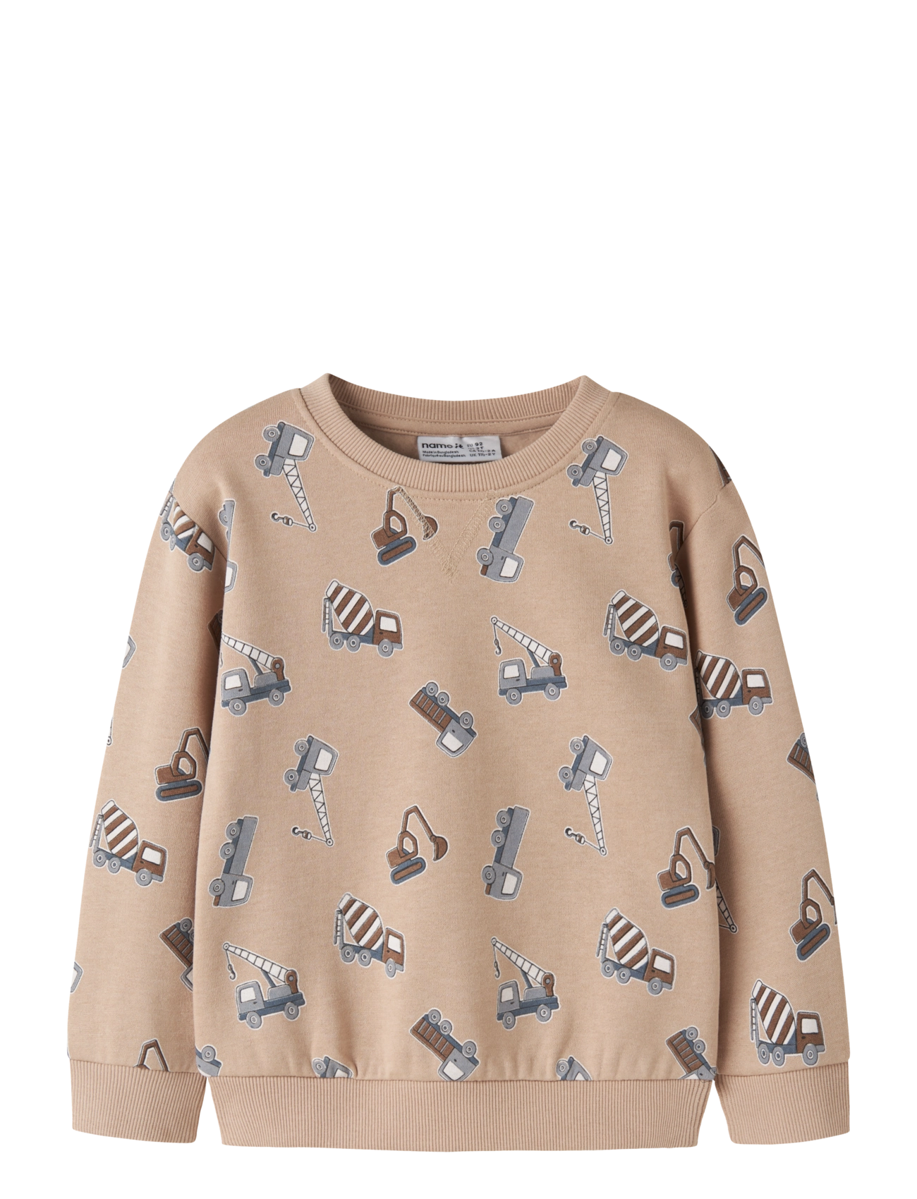 name it NMMVIMO LS NREG AOP SWEAT BRU - Kleidung - SESAME / beige