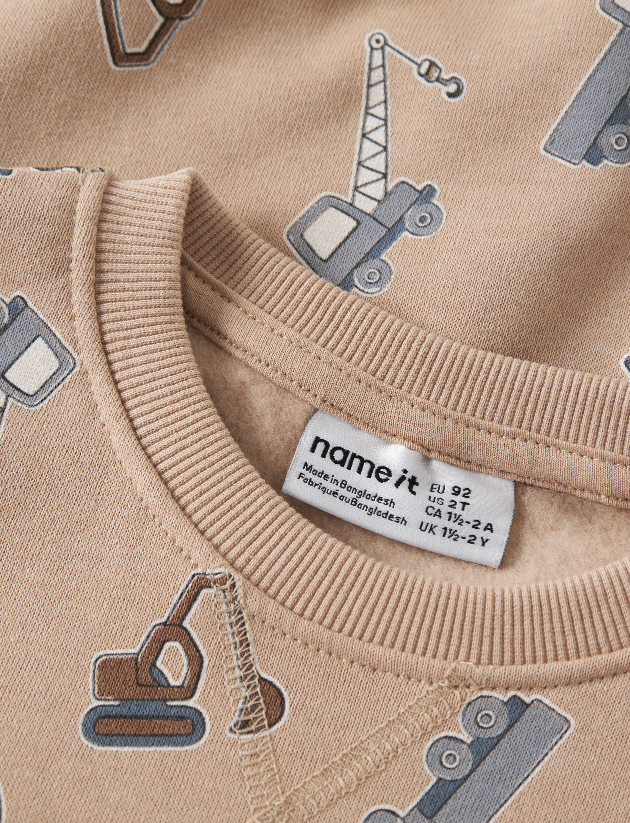 name it - NMMVIMO LS NREG AOP SWEAT BRU - sweatshirts - sesame - 2