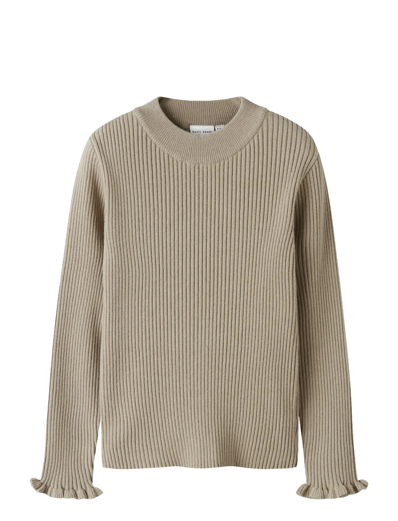 name it Nkfvianna Ls Slim Knit, 116, Knitwear, Beige - Pullovers, Kinder