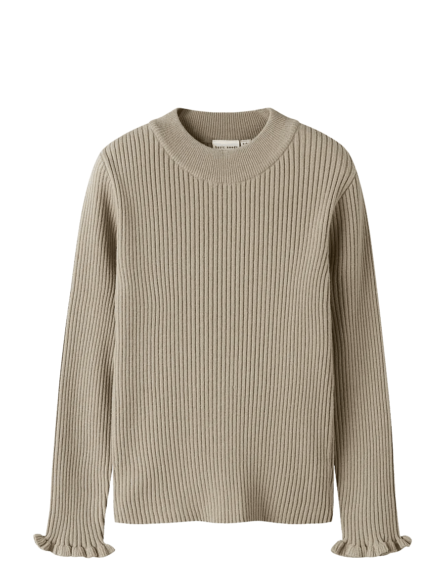 name it - NKFVIANNA LS SLIM KNIT - džemprid - island fossil - 0
