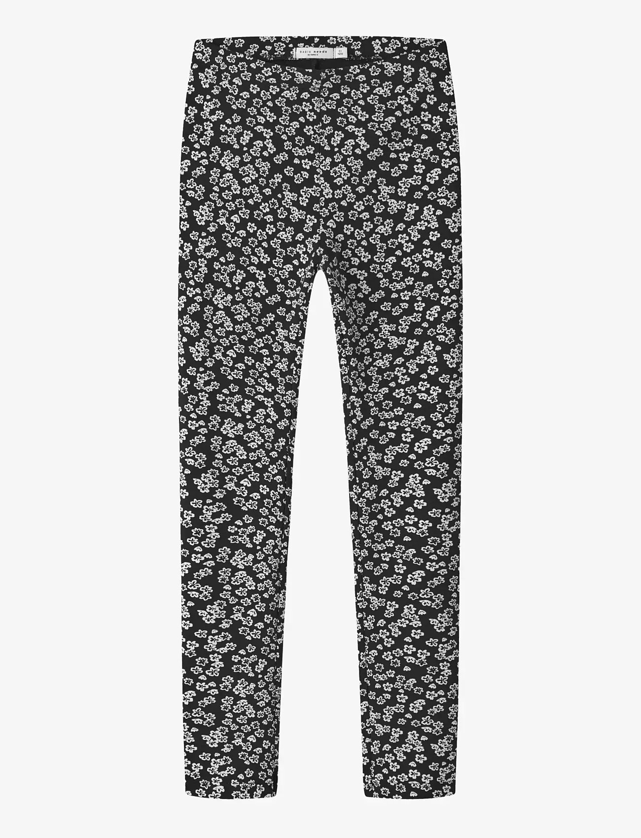 name it - NKFDAVINA AOP SWE LEGGING BRU - leggingsit - black - 1