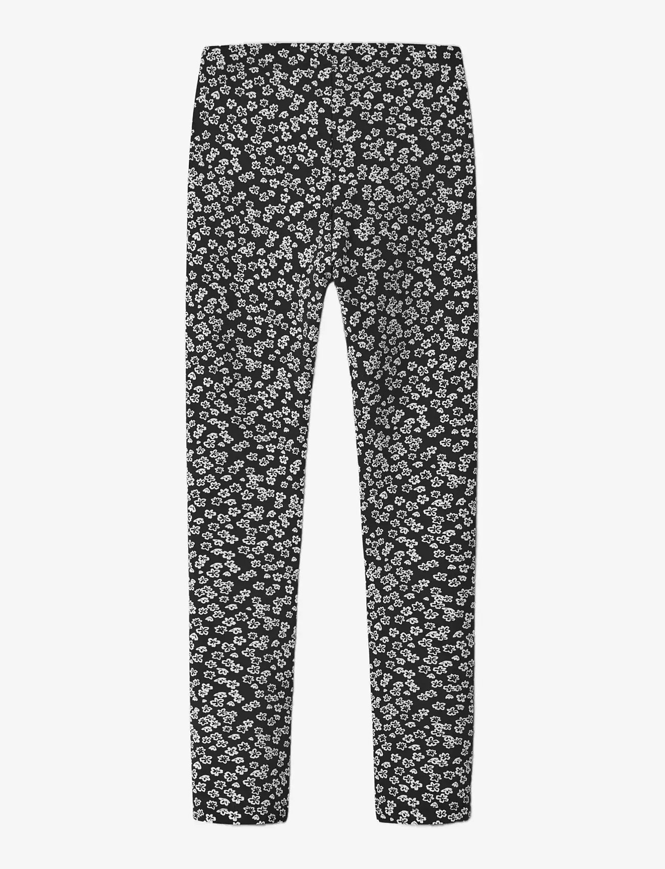 name it - NKFDAVINA AOP SWE LEGGING BRU - leggingsit - black - 2