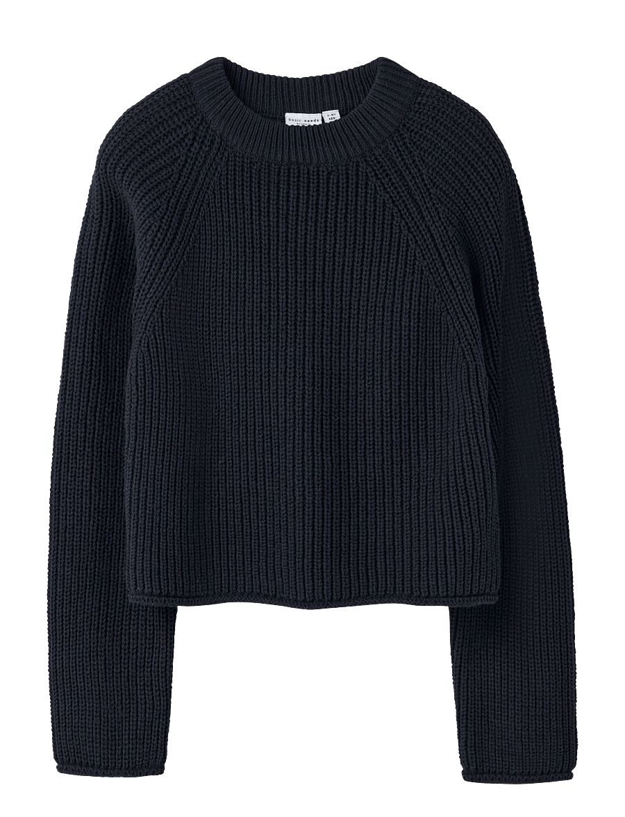 name it - NKFVENJA LS LOOSE SHORT KNIT - stickade tröjor - navy blazer - 0