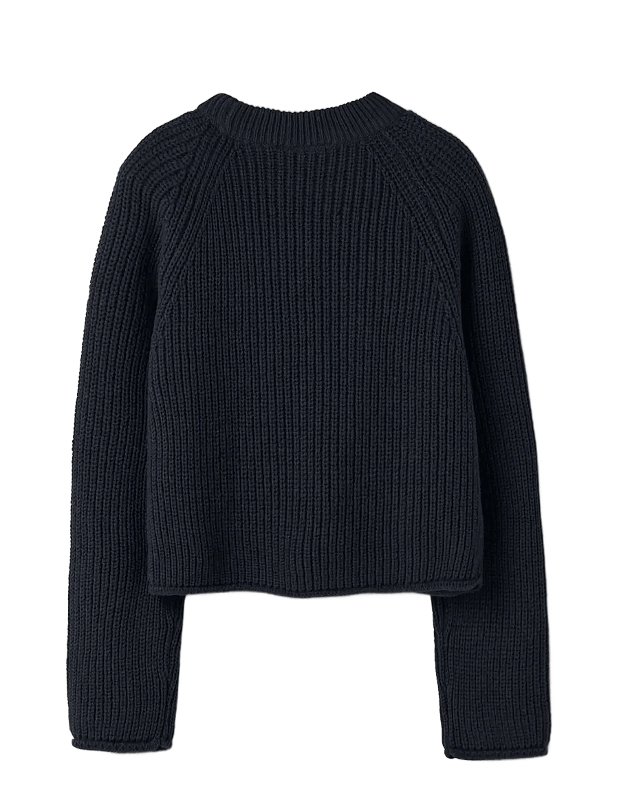 name it - NKFVENJA LS LOOSE SHORT KNIT - stickade tröjor - navy blazer - 1