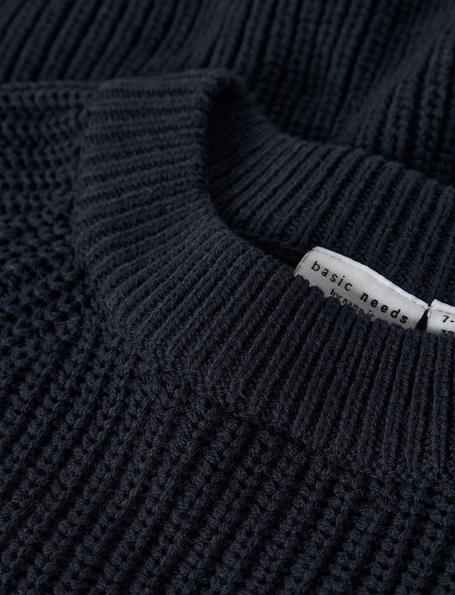 name it - NKFVENJA LS LOOSE SHORT KNIT - stickade tröjor - navy blazer - 2