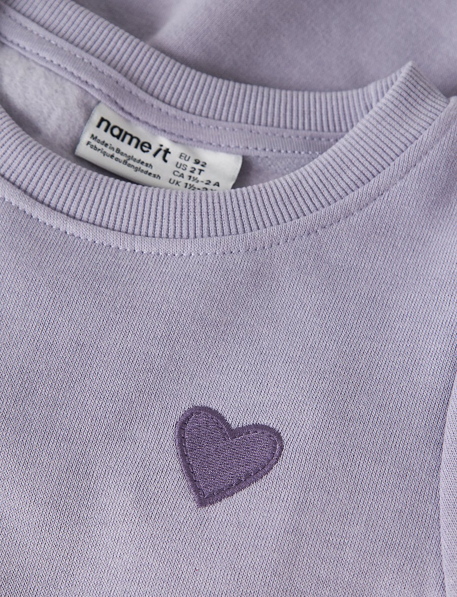 name it - NMFVIMA LS SWE DRESS BRU - laisvalaikio suknelės ilgomis rankovėmis - heirloom lilac - 2