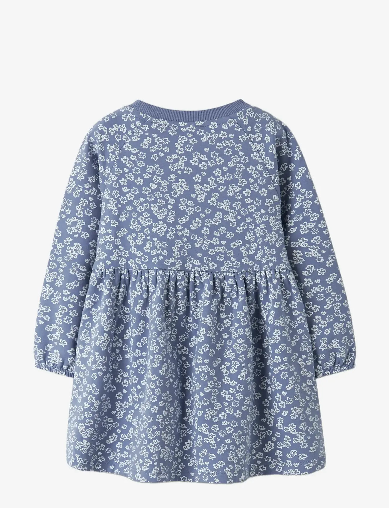 name it - NMFVOLTA LS SWE DRESS BRU - long-sleeved casual dresses - blue ice - 1