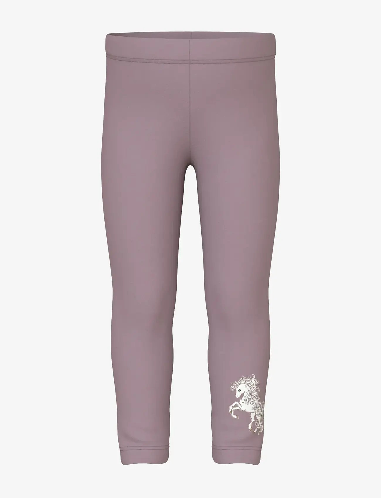 name it - NMFDAVINA AOP SWE LEGGING BRU - herbstliche kleidung - elderberry - 0
