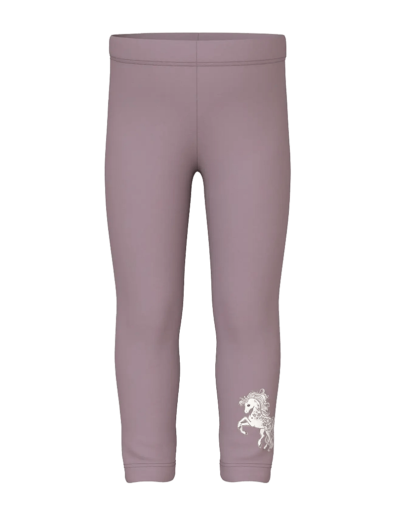 name it - NMFDAVINA AOP SWE LEGGING BRU - leggings - elderberry - 0