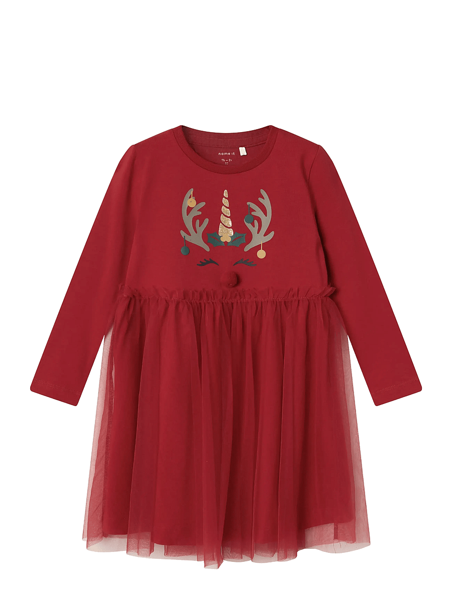 name it - NMFRJUL LS DRESS - partykleider - jester red - 0