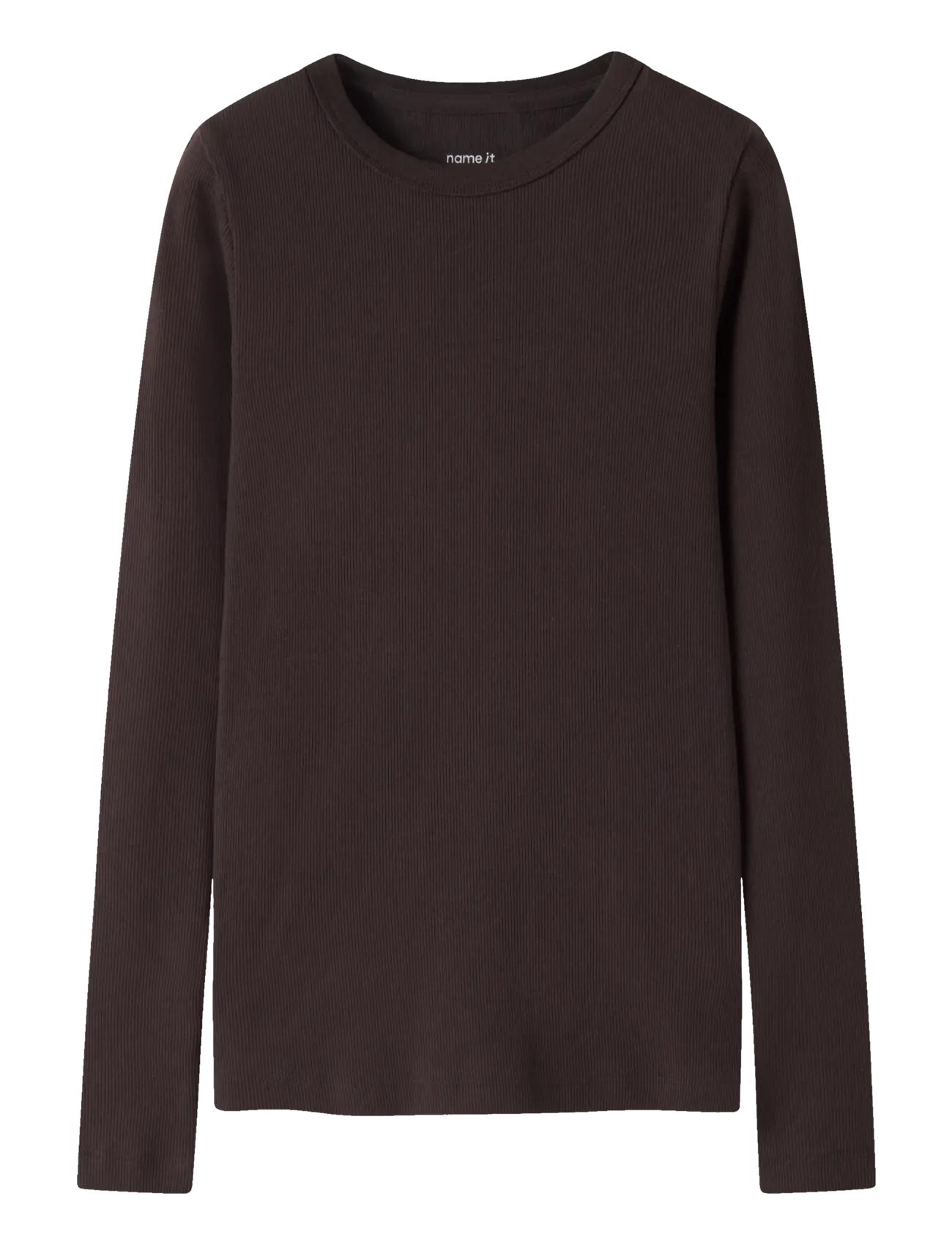 name it Nkfnakal Ls Top Noos, Børn, Ribbet Langærmet Top, Brun, Str: 122-128
