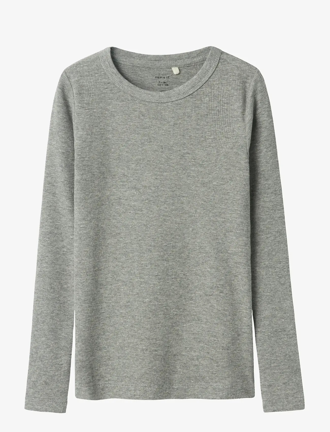 name it - NKFNAKAL LS TOP NOOS - långärmade t-shirts - grey melange - 1