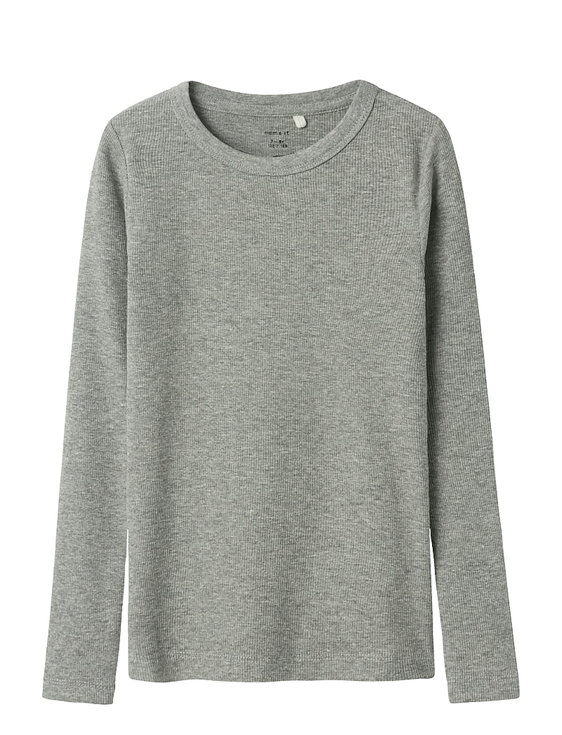 name it - NKFNAKAL LS TOP NOOS - långärmade t-shirts - grey melange - 1