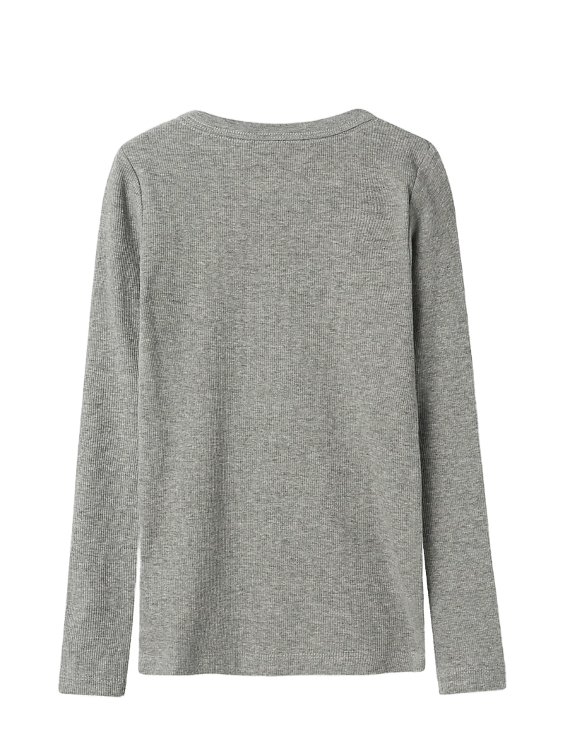 name it - NKFNAKAL LS TOP NOOS - långärmade t-shirts - grey melange - 2